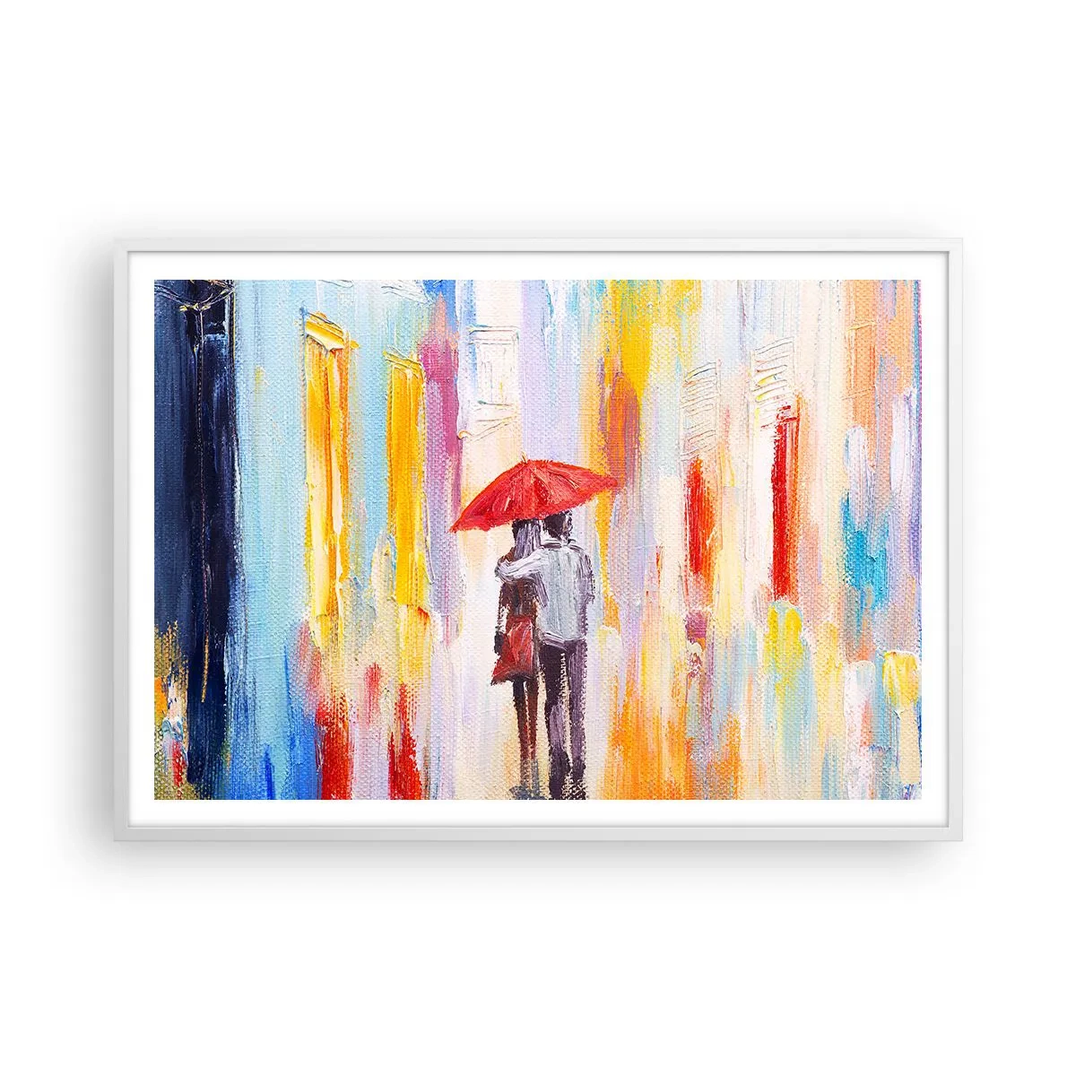 Poster in einem weißen Rahmen - Lass es weiter regnen - 100x70 cm