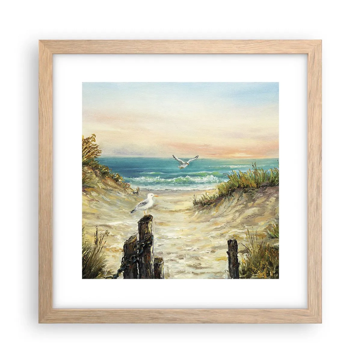 Poster in einem Rahmen aus heller Eiche - Windlose Abgeschiedenheit - 30x30 cm