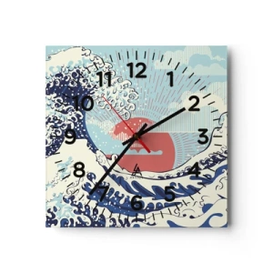 Wanduhr - Glasuhr - Von japanischer Inspiration - 30x30 cm