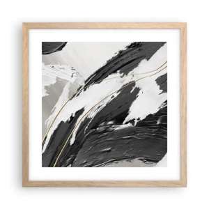 Poster in einem Rahmen aus heller Eiche - Abstraktion in großem Stil - 40x40 cm