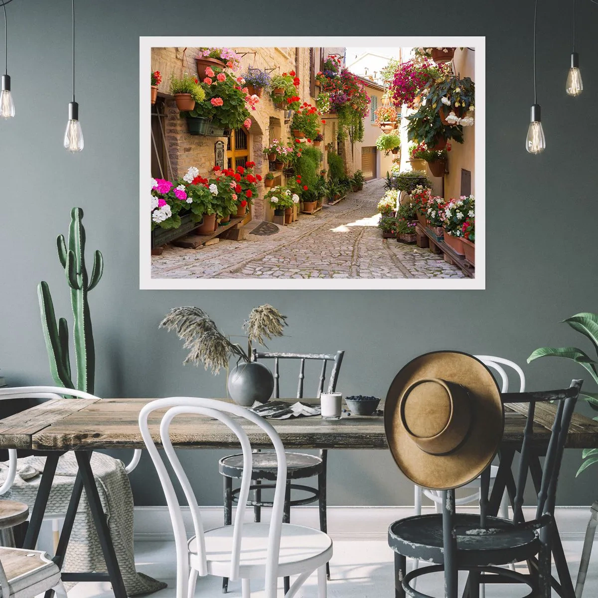 Poster - In der Flut Blumen - 40x30 cm