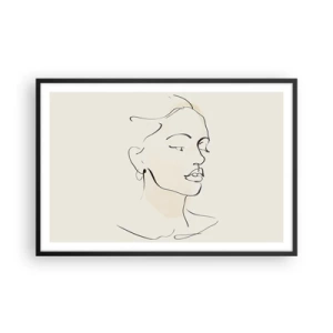 Poster in einem schwarzem Rahmen - Eine bestimmte Linie - 91x61 cm
