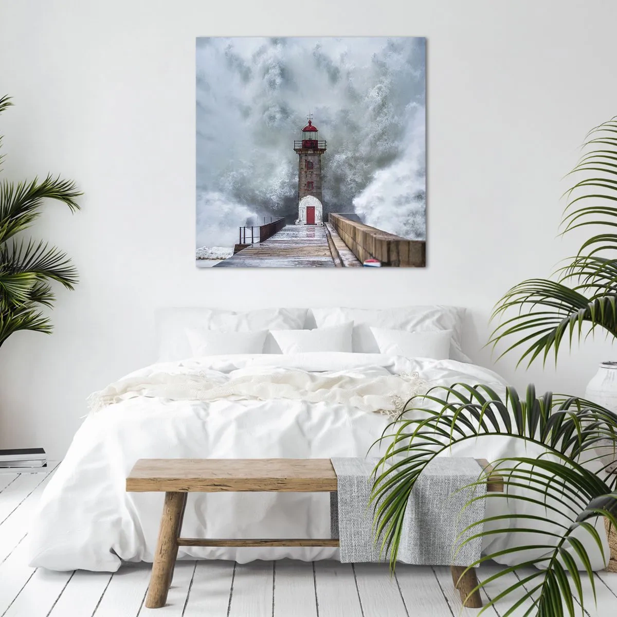 Bild auf Leinwand - Leinwandbild - Das Rauschen des Wassers, der Lärm wird wehen - 70x70 cm