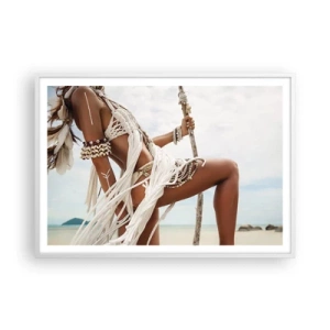 Poster in einem weißen Rahmen - Eine Priesterin der Sonne - 100x70 cm