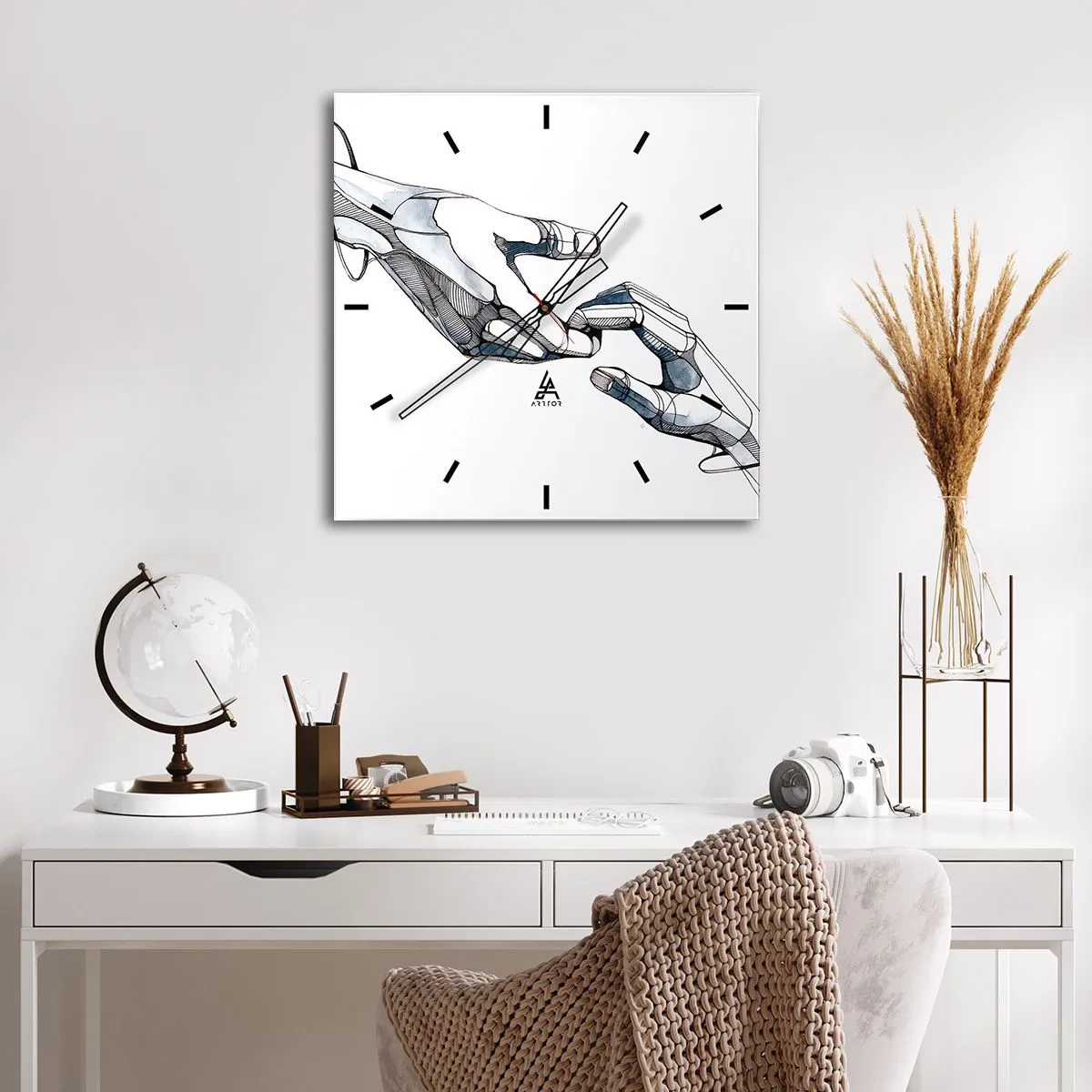 Wanduhr - Glasuhr - Eine gute Geste - 40x40 cm
