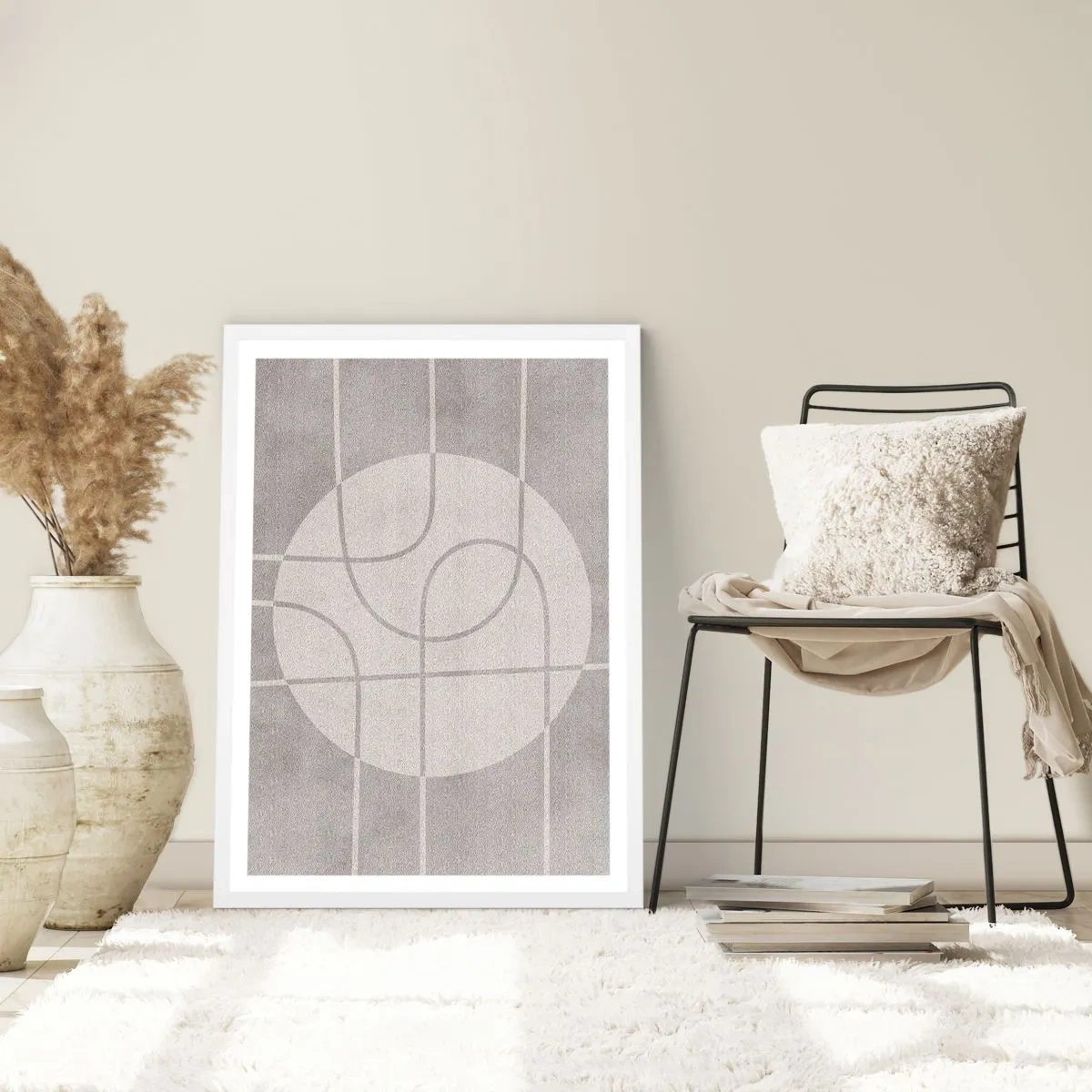 Poster in einem weißen Rahmen - Kreisförmig und geradeaus - 70x100 cm