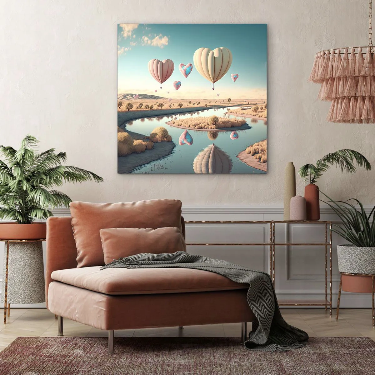 Bild auf Leinwand - Leinwandbild - Dank Liebe steigt man auf - 40x40 cm