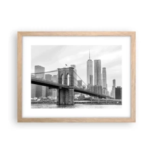 Poster in einem Rahmen aus heller Eiche - New Yorker Atmosphäre - 40x30 cm