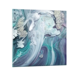 Glasbild - Bild auf glas - Strömungen von Himmelblau - 50x50 cm