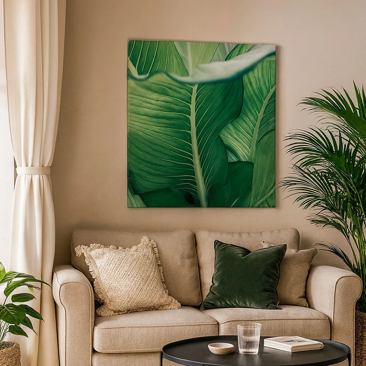 Bild auf Leinwand - Leinwandbild - Intensiv grünes Leben - 30x30 cm