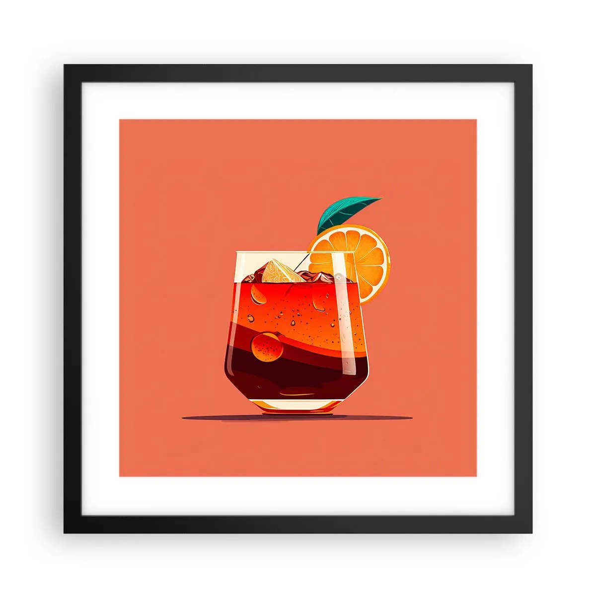 Poster in einem schwarzem Rahmen - Sommerliche Erfrischung - 40x40 cm