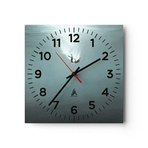 Wanduhr - Glasuhr - In den Armen des Ozeans - 40x40 cm