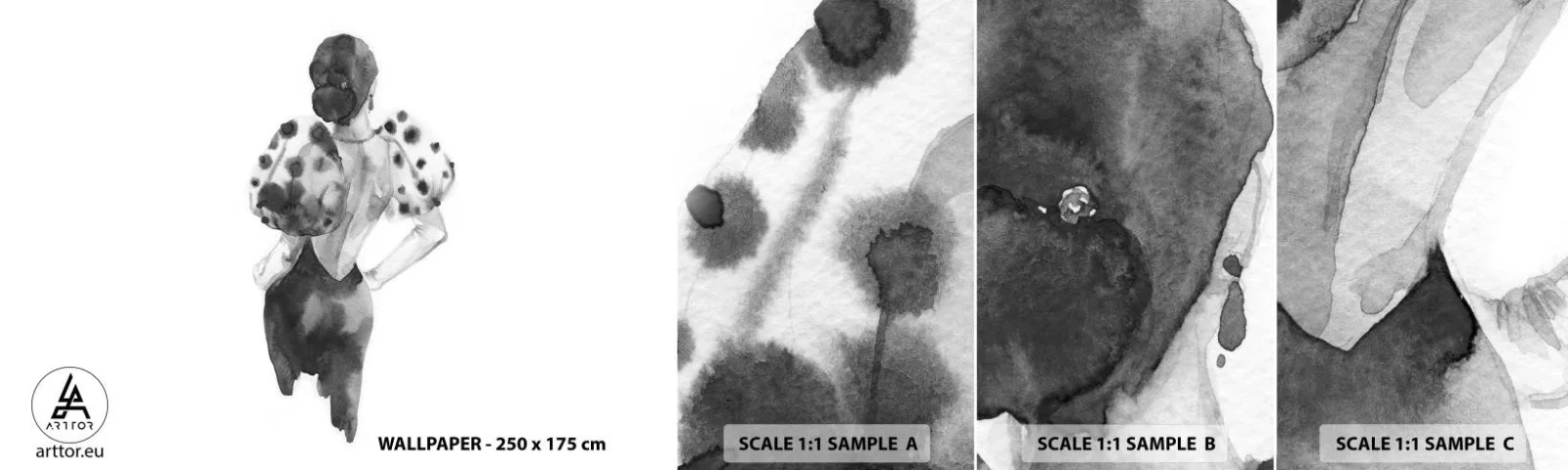 Fototapeten Muster Selbstklebend Deluxe Sticker - Sie ging direkt vorbei - Frau, Mode, Modell - 100x30 cm
