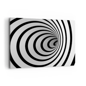 Bild auf Leinwand - Leinwandbild - Eine schwarz-weiße Spirale mit hypnotischer Wirkung - 100x70cm - Sie können dem auch nicht widerstehen? - Moderne Wanddekoration für Wohnzimmer und Schlafzimmer ARTTOR