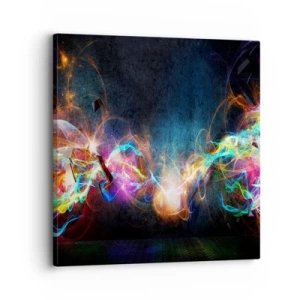 Bild auf Leinwand - Leinwandbild - Freudig gegen die Dunkelheit - 30x30 cm