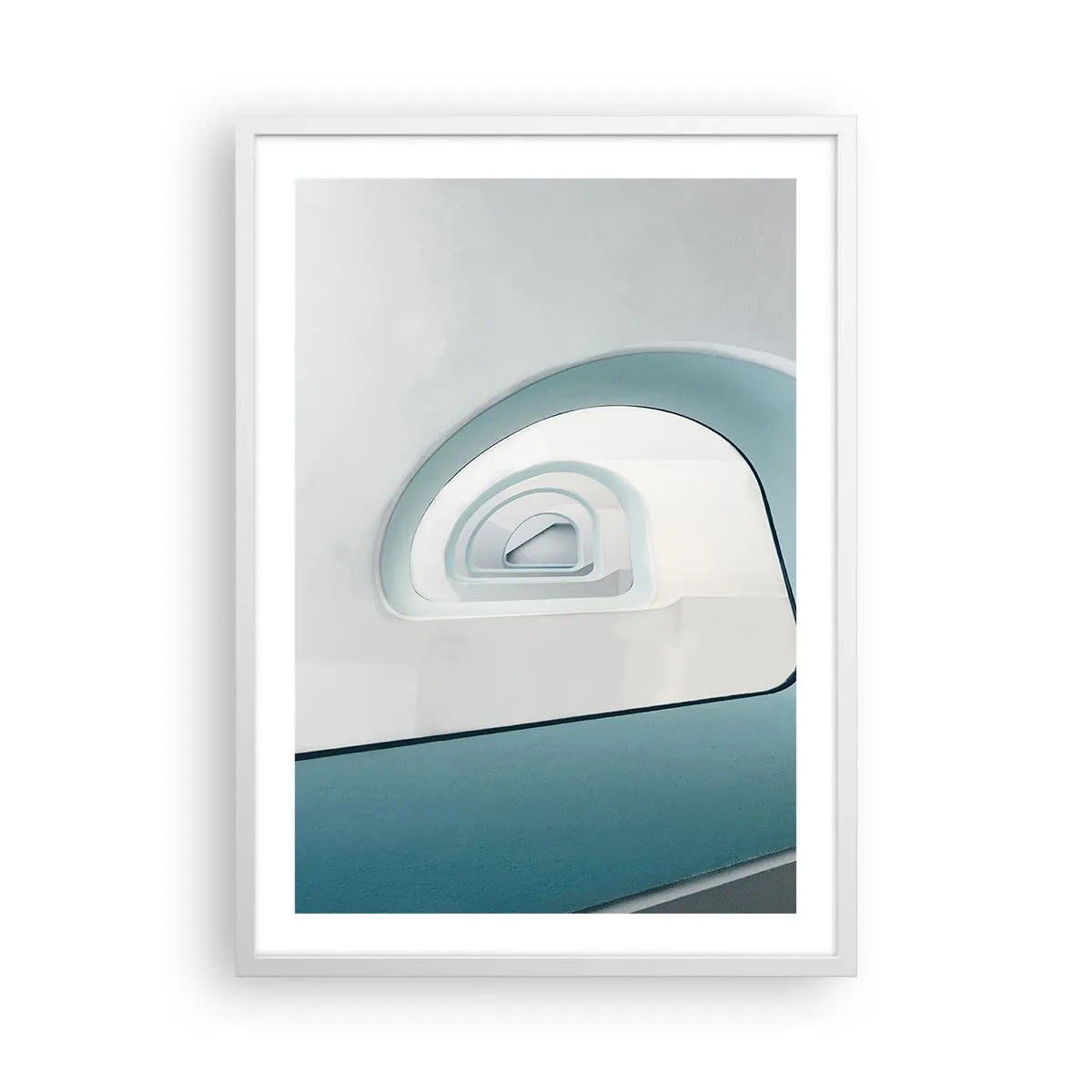 Poster in einem weißen Rahmen - Bis zum Ende des Blaus - 50x70 cm