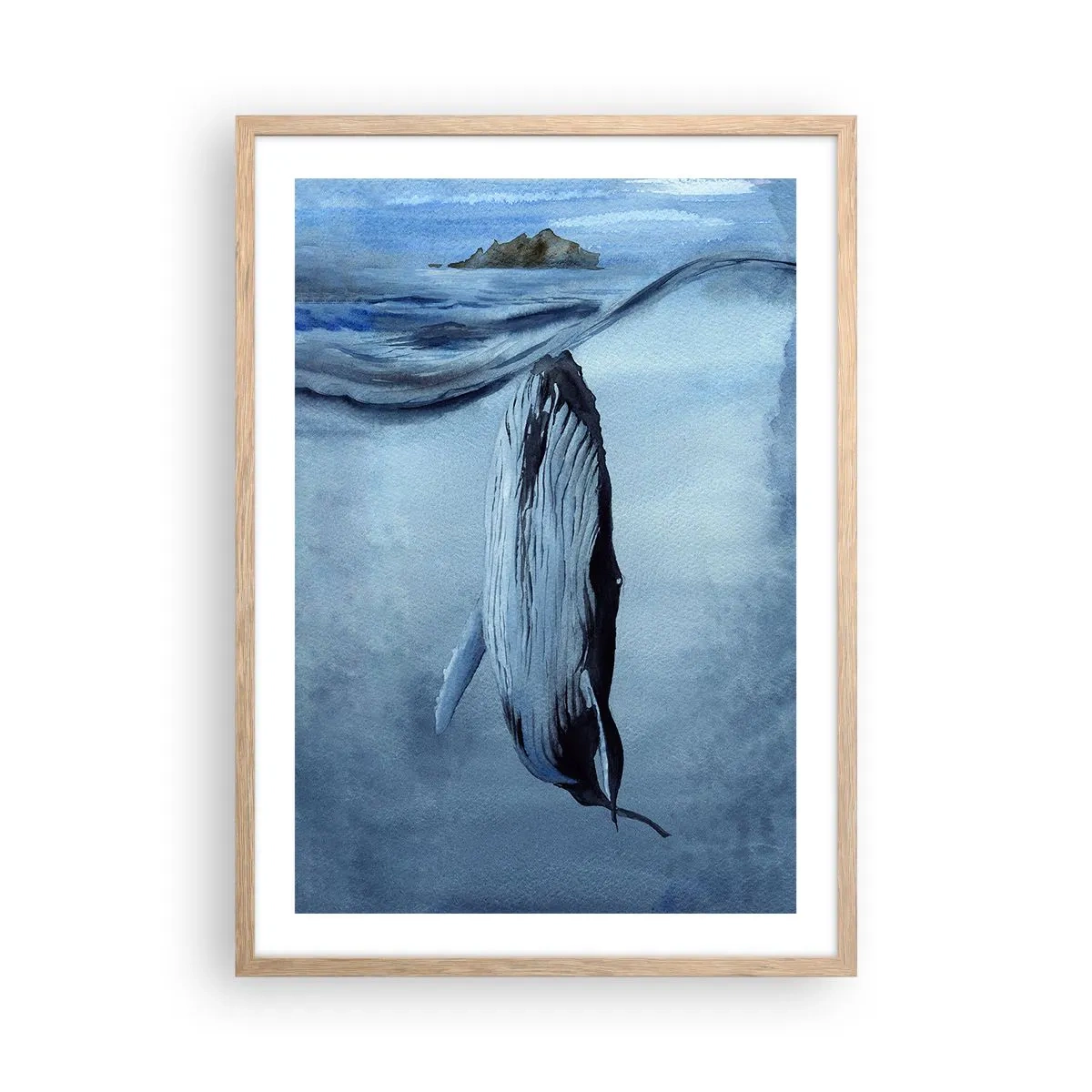 Poster in einem Rahmen aus heller Eiche - Zwei Nordwelten - 50x70 cm