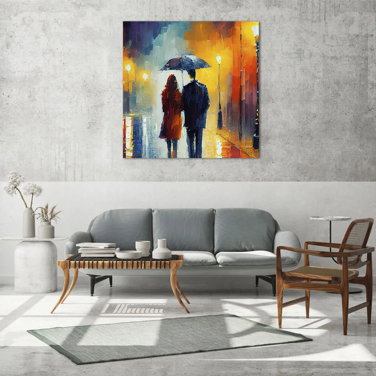 Glasbild - Bild auf glas - Gemeinsam – eine bunte Nacht - 40x40 cm