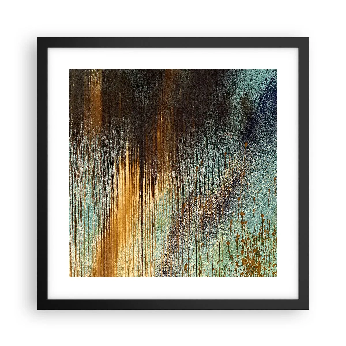 Poster in einem schwarzem Rahmen - Eine nicht zufällige farbenfrohe Komposition - 40x40 cm