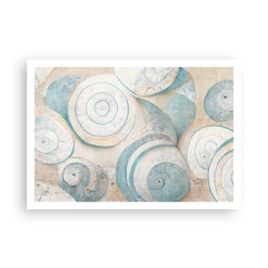 Poster - Abstrakte Muscheln in Pastelltönen - 100x70cm - Was verbirgt sich in der Muschel? - Moderne Wanddekoration für Wohnzimmer und Schlafzimmer ARTTOR