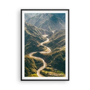 Poster in einem schwarzem Rahmen - Direkt aus dem Herzen der Berge - 61x91 cm