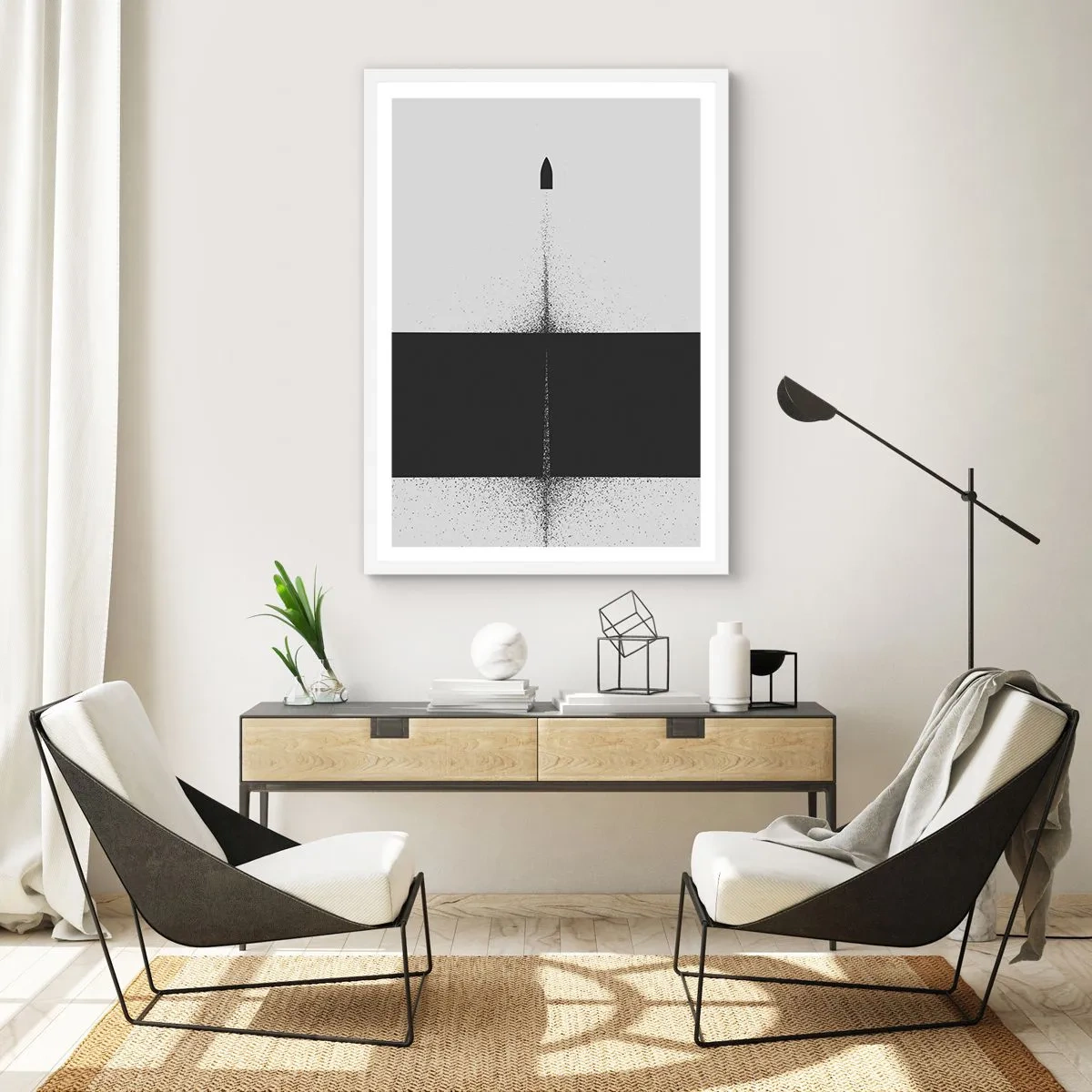 Poster in einem weißen Rahmen - Direkt zum Ziel - 40x50 cm