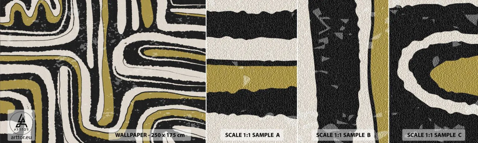 Fototapetenmuster Standard Eco - Komposition: Straßen und Gassen - Alt, Abstraktion, Stück - 100x30 cm
