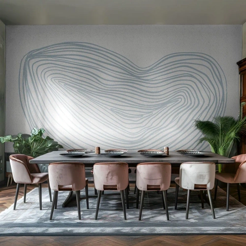 Fototapete Standard Eco - Organische blaue Form auf hellem Hintergrund - 100x70cm - Das Lächeln der Wassertropfen - Moderne Wanddekoration für Wohnzimmer und Schlafzimmer ARTTOR