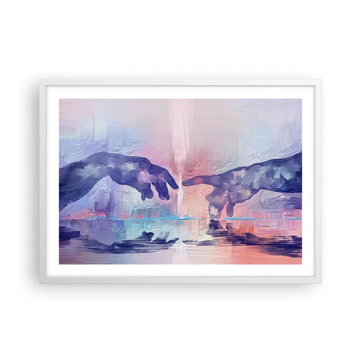 Poster in einem weißen Rahmen - Göttlicher Funke des Lebens - 70x50 cm