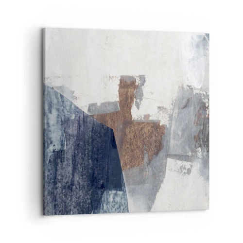 Bild auf Leinwand - Leinwandbild - Blaue und braune Formen - 60x60 cm