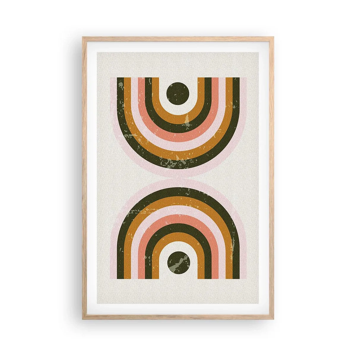 Poster in einem Rahmen aus heller Eiche - Zwillingsabstraktion - 61x91 cm