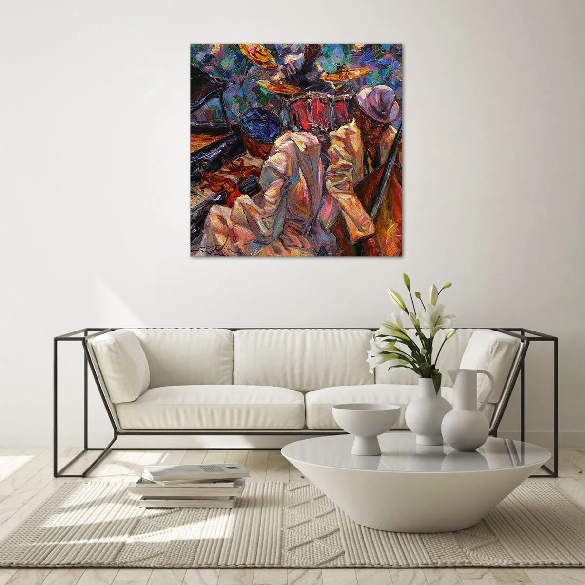 Glasbild - Bild auf glas - In einem Schlag - 70x70 cm