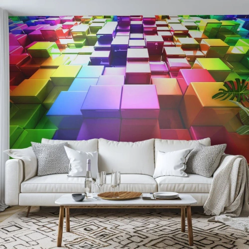 Selbstklebende Fototapete Deluxe Sticker - Op-Art gemeinsam im Team - Abstraktion, Grafik, 3D - 100x70 cm