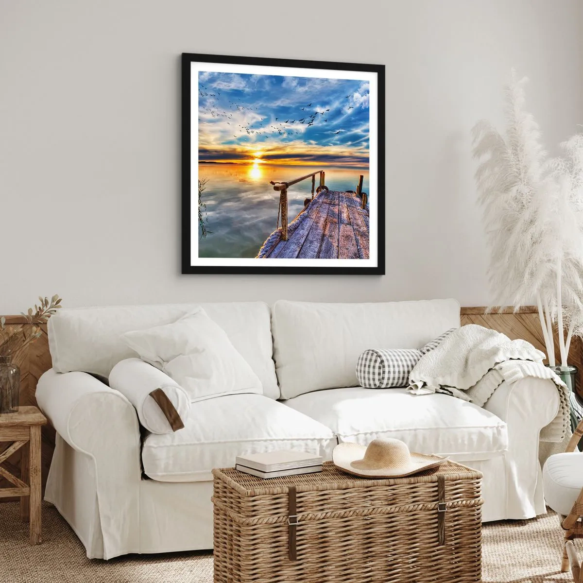 Poster in einem schwarzem Rahmen - Der Wind geht zur Ruhe - 30x30 cm