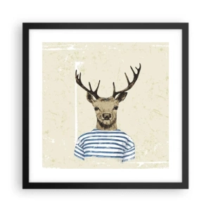 Poster in einem schwarzem Rahmen - Weil ich gestreifte T-Shirts mag! - 40x40 cm