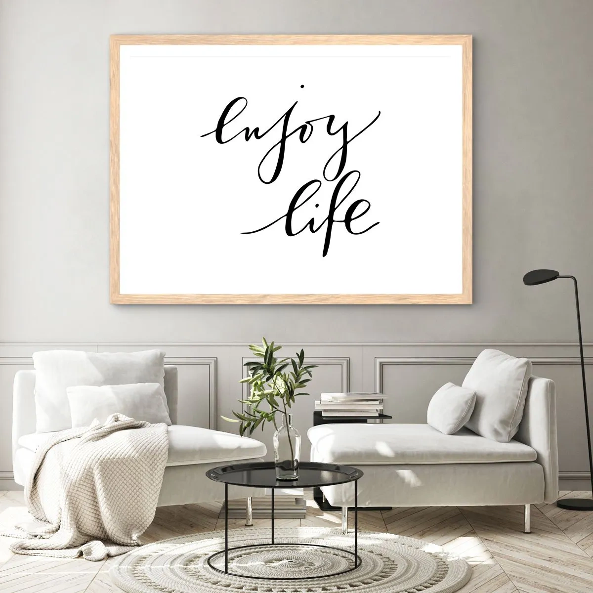 Poster in einem Rahmen aus heller Eiche - Nichts hinzufügen… - 50x40 cm