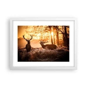 Poster in einem weißen Rahmen - Der Traum eines Jägers - 40x30 cm