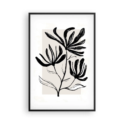 Poster in einem schwarzem Rahmen - Skizze für das Herbarium - 61x91 cm