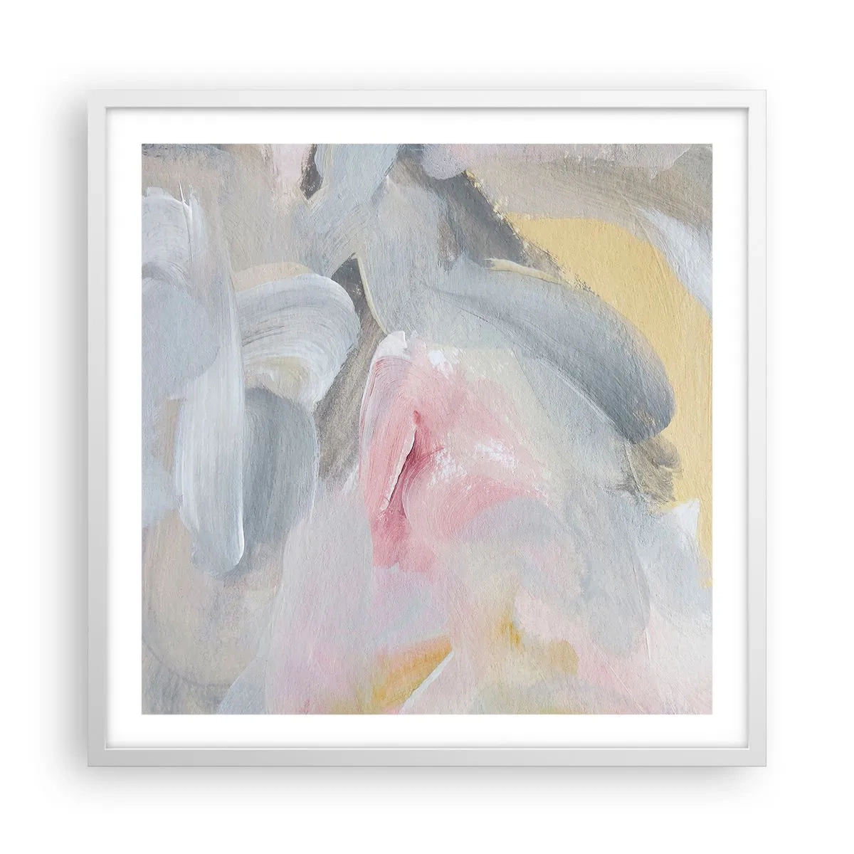 Poster in einem weißen Rahmen - In einer Pastellwelt - 60x60 cm