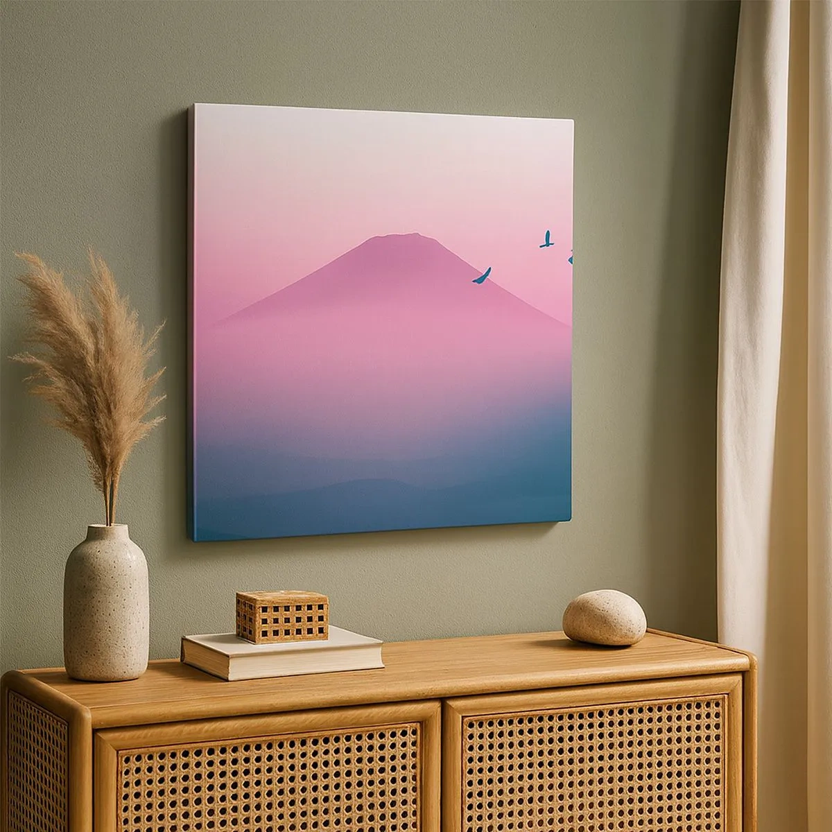 Bild auf Leinwand - Leinwandbild - Wanderer über den Wolken - 30x30 cm