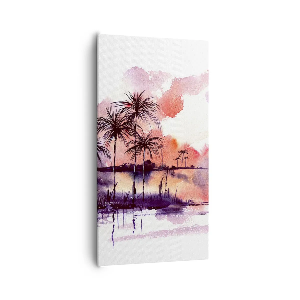 Bild auf Leinwand - Leinwandbild - Die Ruhe der Tropen in Rot - 65x120 cm