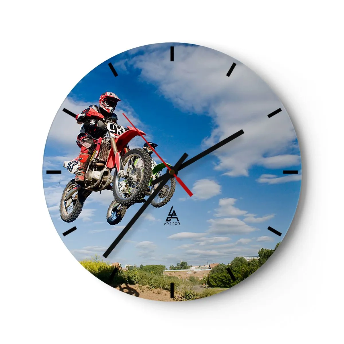 Wanduhr - Glasuhr - Himmelssprung - 40x40 cm