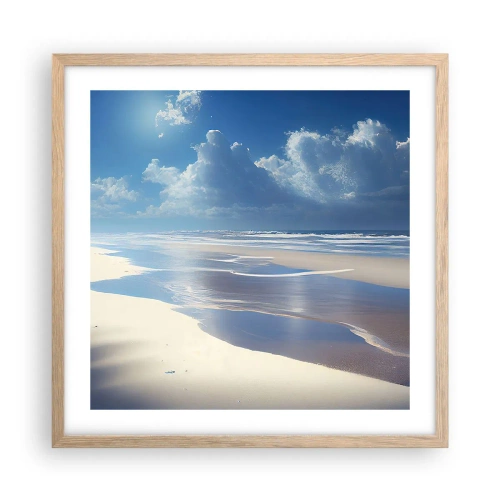 Poster in einem Rahmen aus heller Eiche - Paradiesischer Urlaub - 50x50 cm