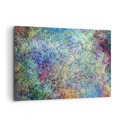 Bild auf Leinwand - Leinwandbild - Abstrakte Komposition mit mehrfarbigen Linien und Texturen - 120x80cm - Es ist nicht so einfach - Moderne Wanddekoration für Wohnzimmer und Schlafzimmer ARTTOR