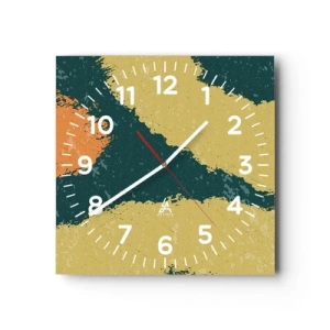 Wanduhr - Glasuhr - Abstraktion – langsame Bewegung - 40x40 cm