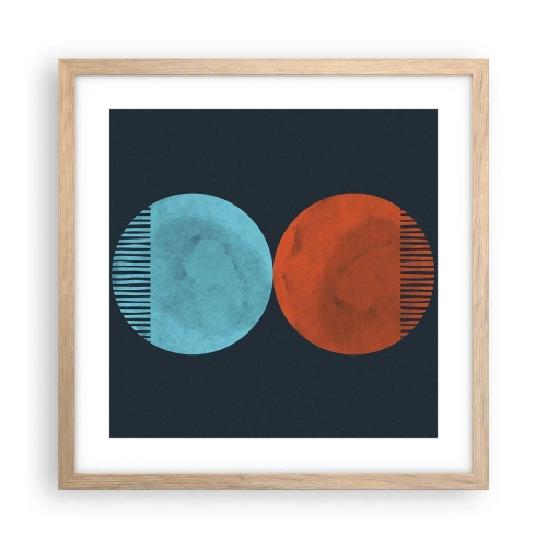 Poster in einem Rahmen aus heller Eiche - Nur Geometrie? - 40x40 cm