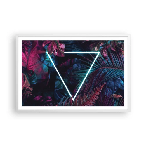 Poster in einem weißen Rahmen - Garten im Disco-Stil - 91x61 cm