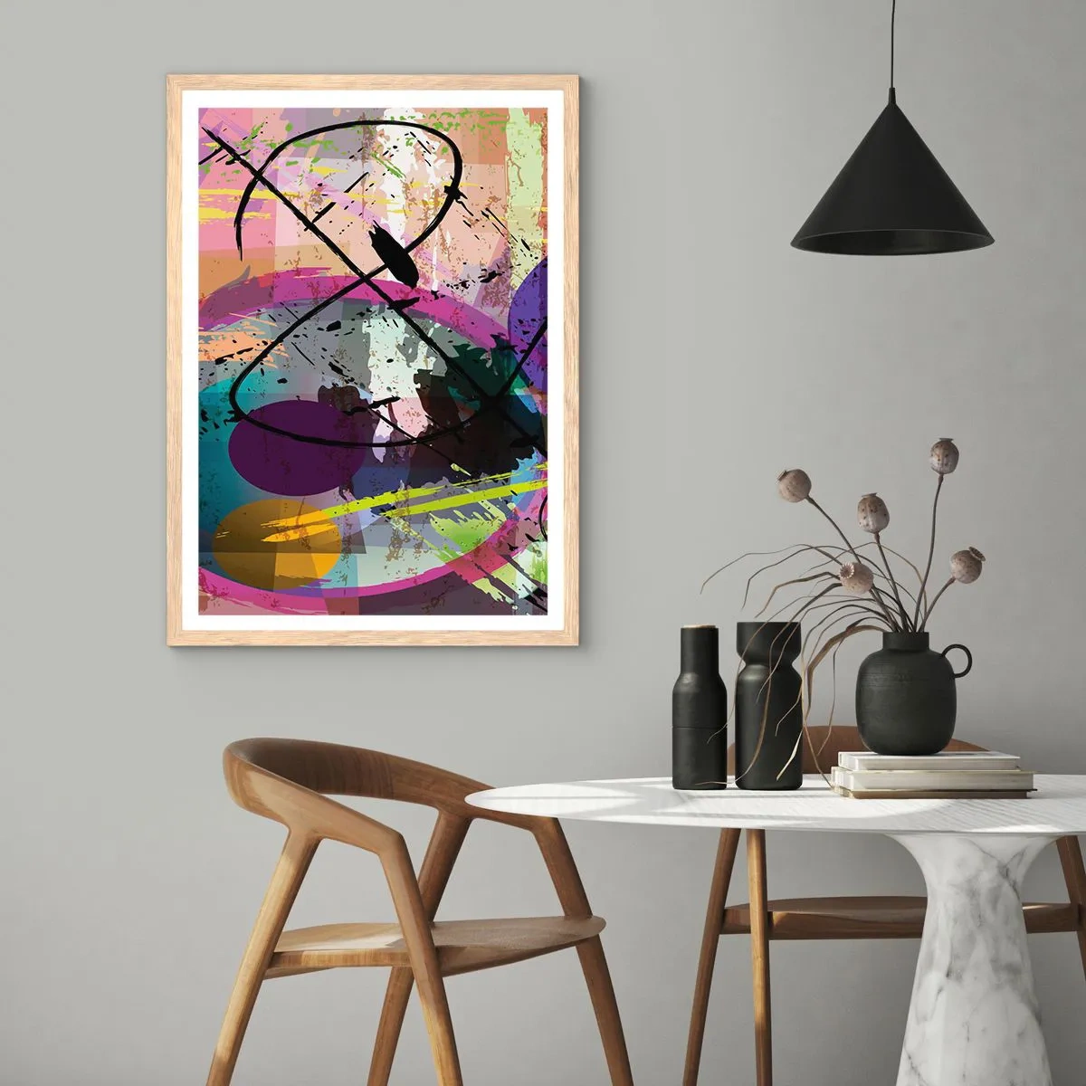 Poster in einem Rahmen aus heller Eiche - Du kannst geradeaus oder umhergehen - 30x40 cm