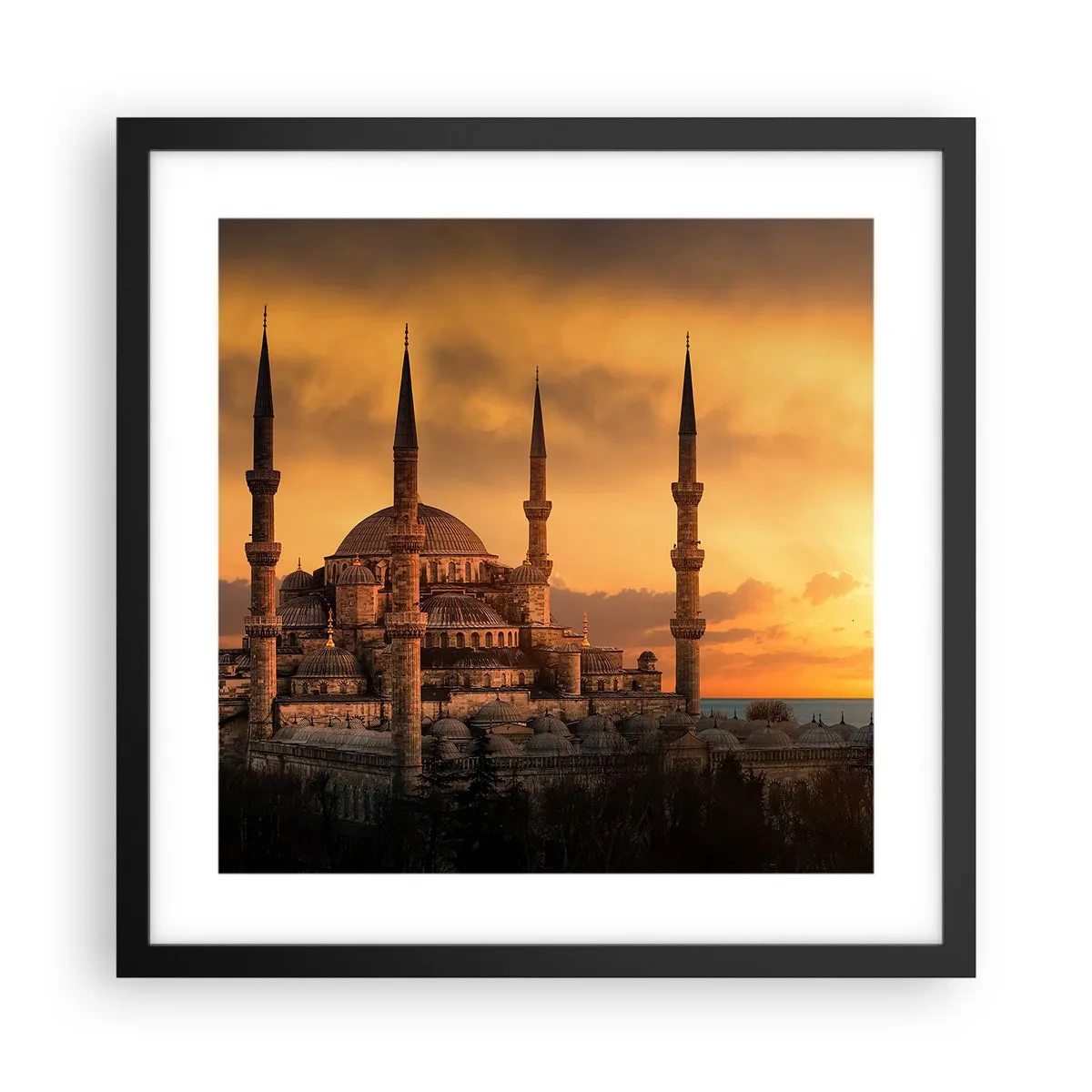 Poster in einem schwarzem Rahmen - Gott ist großartig - 40x40 cm