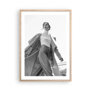 Poster in einem Rahmen aus heller Eiche - Gehst du mit mir? - 50x70 cm